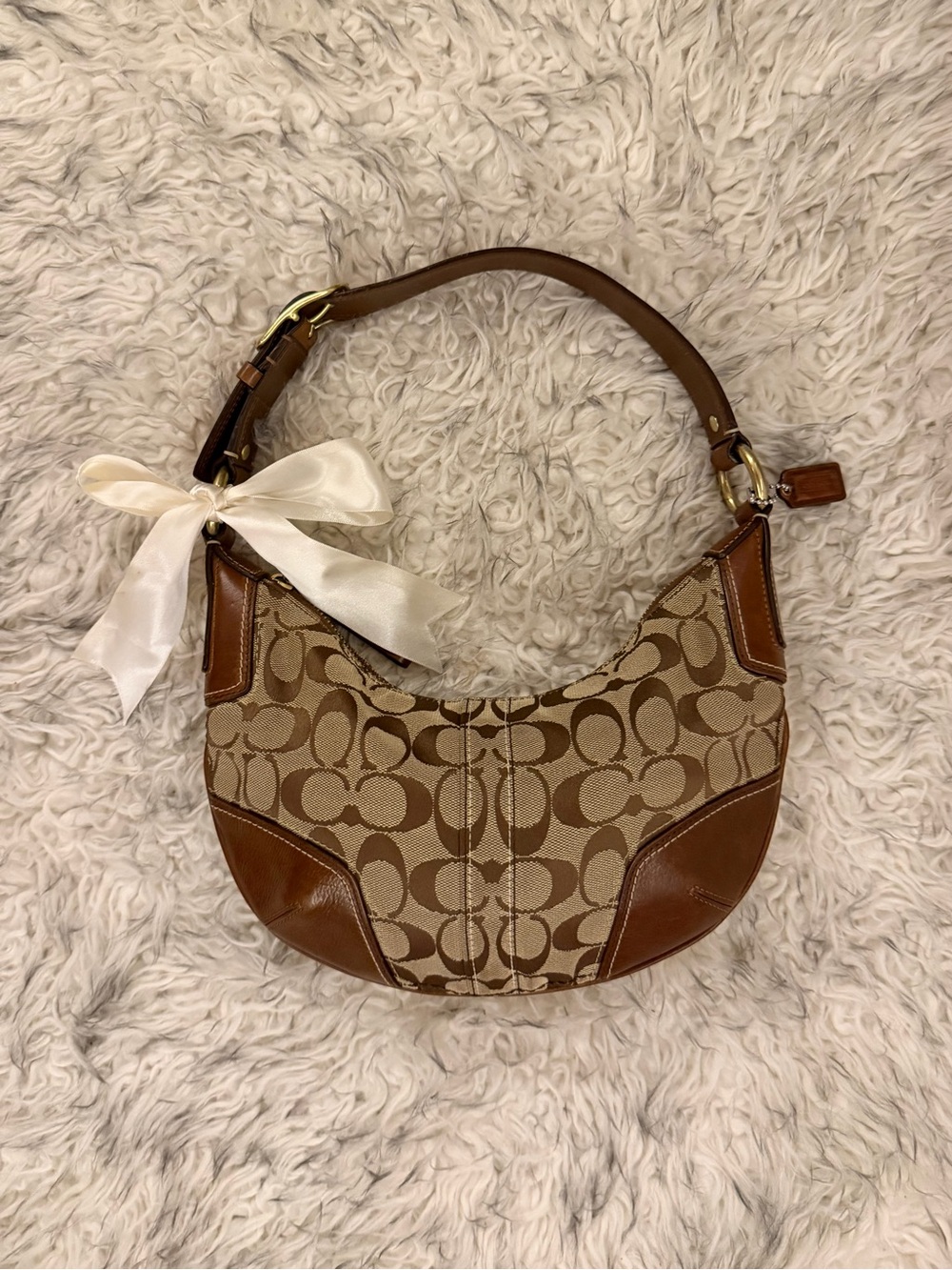 Coach Hobo Signature Shoulder Bag - Brown